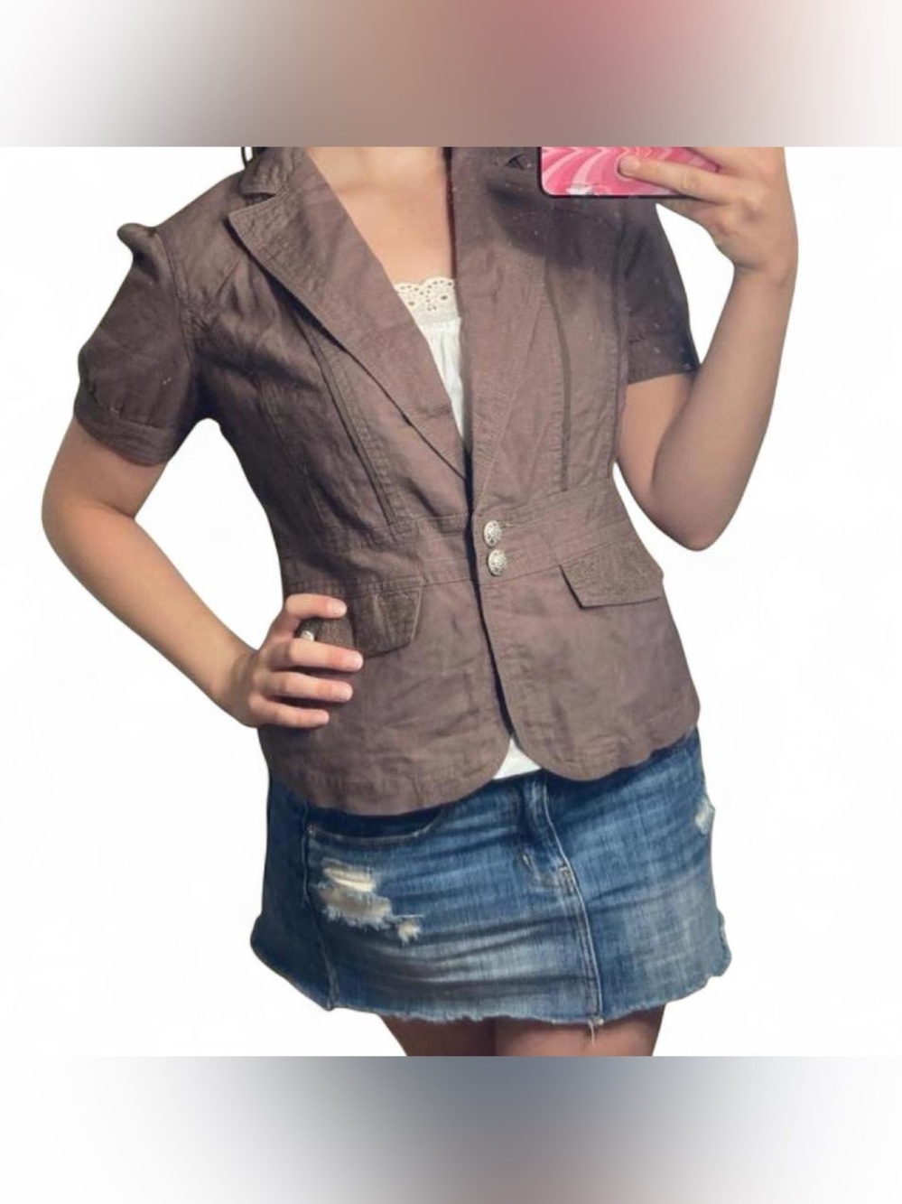 Point Zero Brown Short Sleeve Blazer